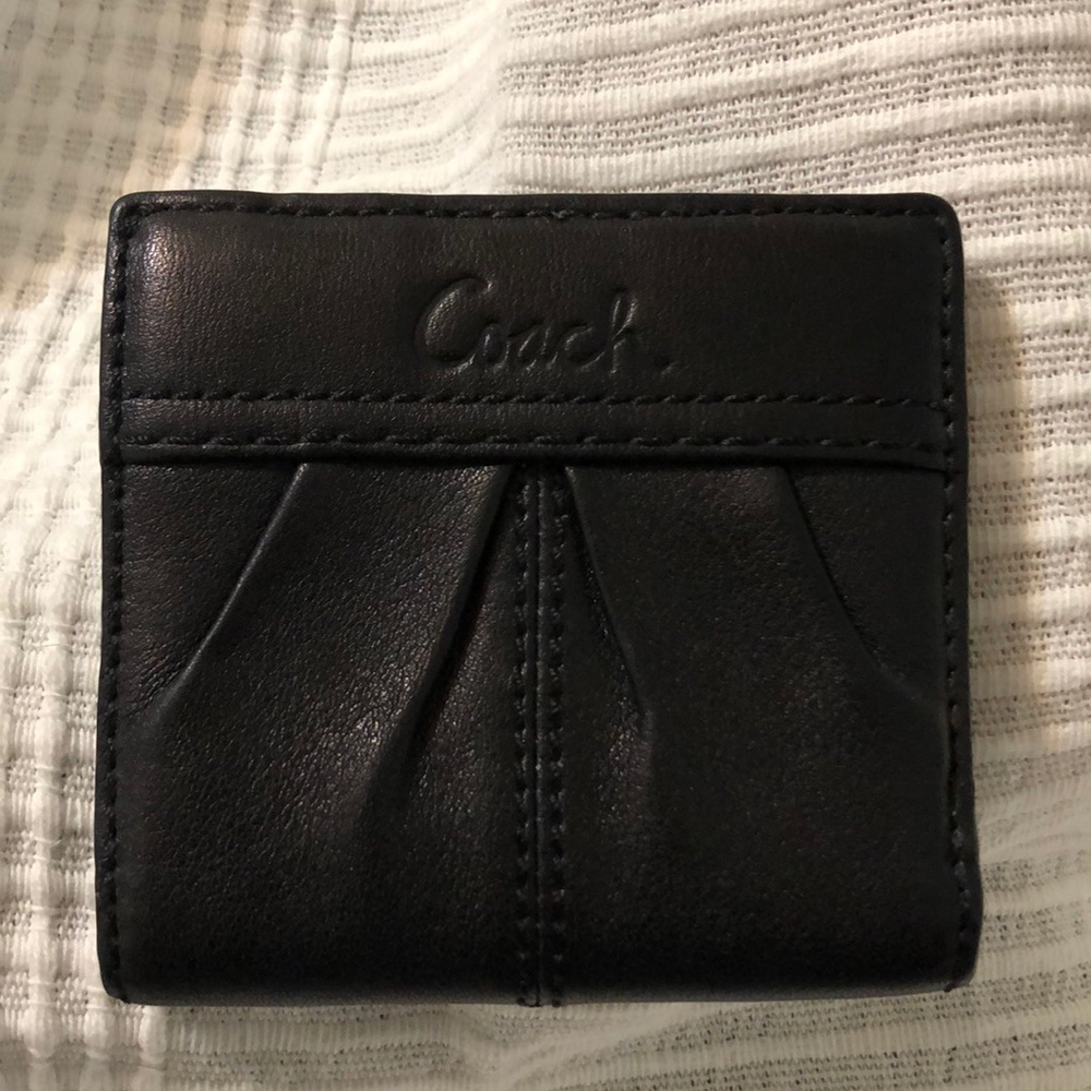 Coach black mini wallet